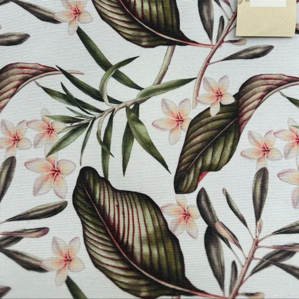 New Ruggine Tropical Leaf And Floral Print Large Beach Tote, Laptop Tote Bag